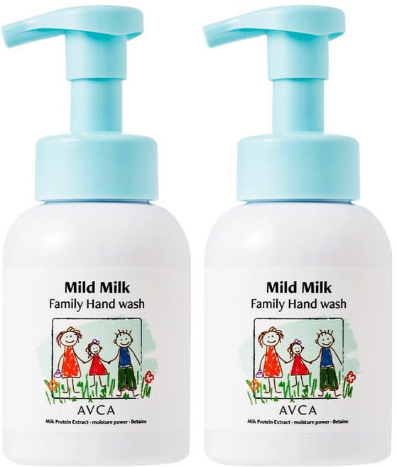 아브카 패밀리 약산성 저자극 핸드워시 순한 우유향, 2개, 300ml