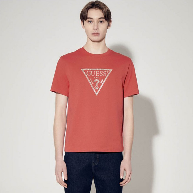 GUESS 男士亮面大三角短袖T恤 MP2K9434