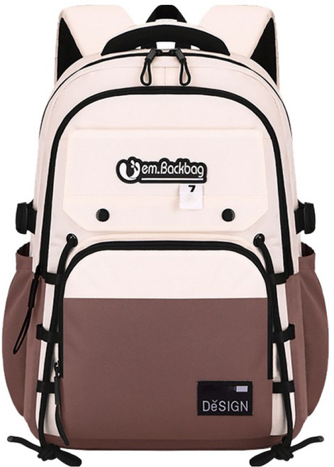 Hergoo 大容量學生減壓護脊後背包, 卡其色
