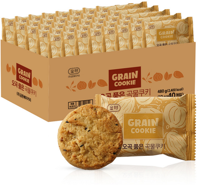 금촌베이커리 오곡 품은 곡물쿠키, 12g, 40개