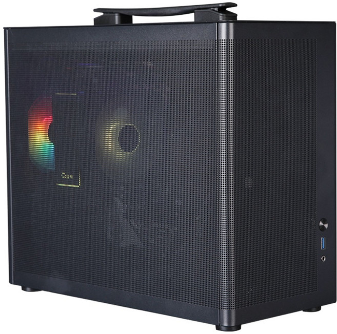 몬스타기어 미니 타워 풀메쉬 탑 핸들 그립 PC 케이스 Y300M, 1개, Y300M(블랙)