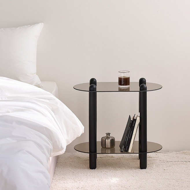 메종드꼼마 글로우선반, 모노블랙, 2단