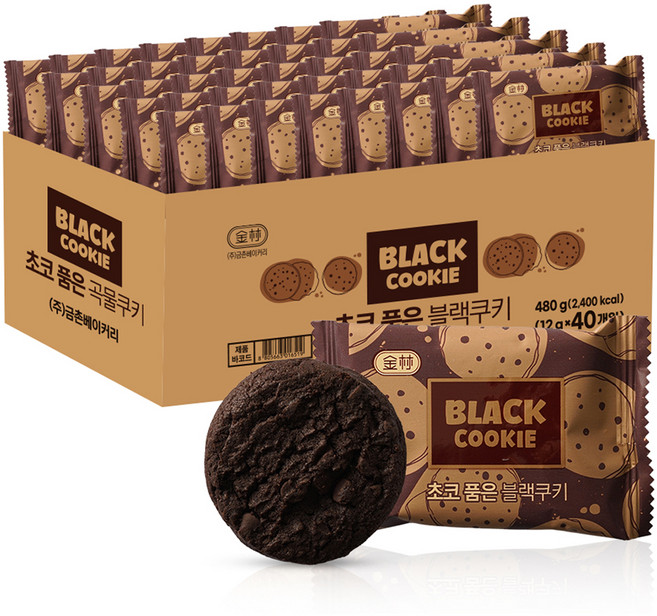금촌베이커리 초코 품은 블랙쿠키, 12g, 40개