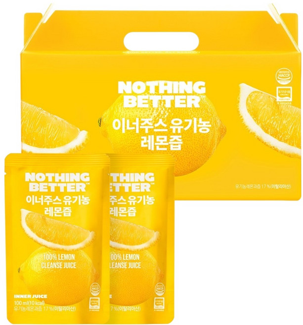 nothing better Inner Juice 有機檸檬汁 24入, 1個, 2.4L