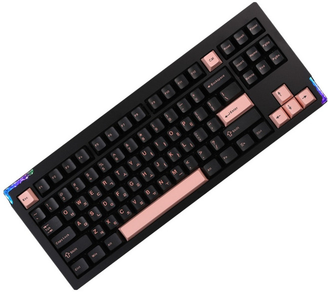 몬스타기어 베어본 풀알루미늄 볼캐치 QMK VIA 블루투스 유무선 커스텀 키보드, 블랙, 스텔라87 더바다소금 다크올리비아, 제조사축