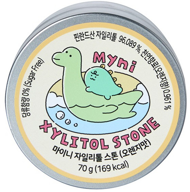 마이니 자일리톨 스톤 오렌지맛, 70g, 1개