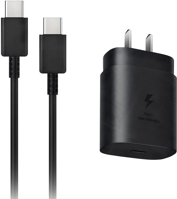 DTAudio 三星專用充電器 25W + 1.5米快充線 SS-A32, 黑色, 1套