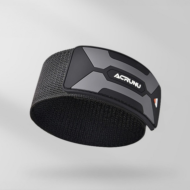 아크루누 순잠 불빛에 반응하는 반사 벨크로 라이딩 스트랩 밴드, 그레이 + 블랙, 1개