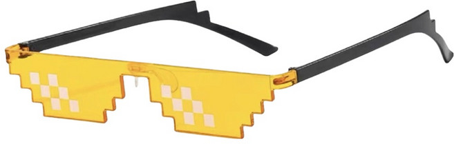 투데이리빙 픽셀 선글라스 이벤트용 코스프레 인싸 안경 CD_WWF_AL004Y, 옐로우, 1개