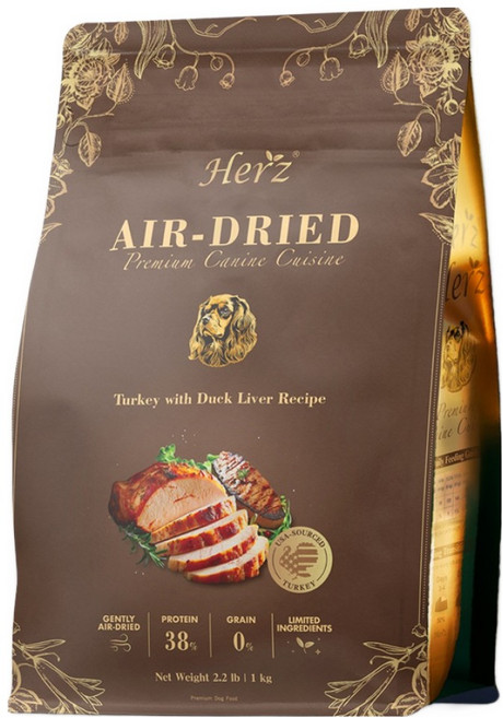 허즈 전연령 강아지 프리미엄 칠면조 오리간 레시피 건조사료, 1kg, 1개