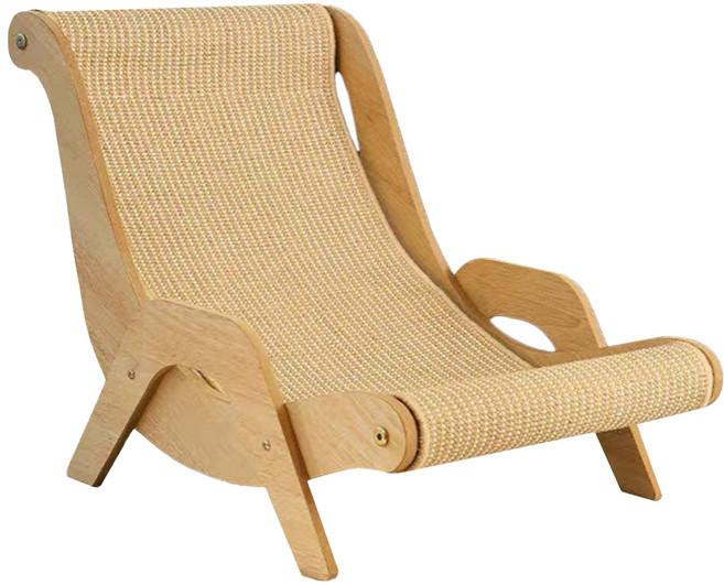 咕沛日常 劍麻貓抓板躺椅, 實木色, 1個