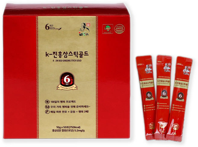 인산죽염 K-진홍삼 스틱 골드 50p, 1개, 500g