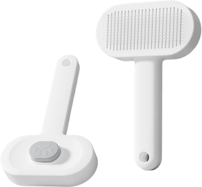 POGGU 貓狗通用針梳 寵物毛髮梳理工具 去浮毛梳, 灰色, 2個