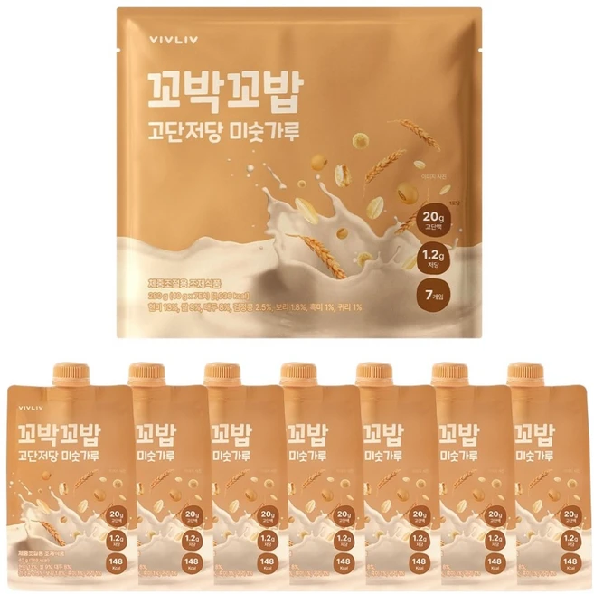 꼬박꼬밥 고단저당 단백질 쉐이크 미숫가루맛 7p, 280g, 1개 - 쿠팡