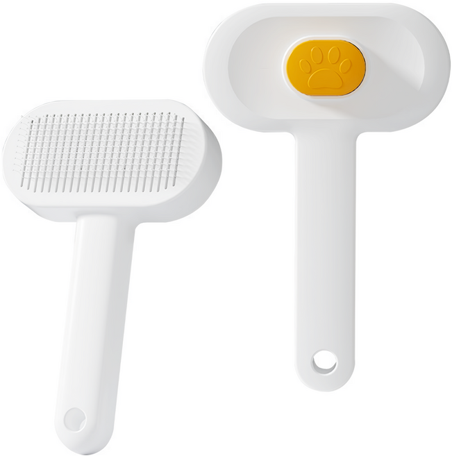 POGGU 貓狗通用針梳 寵物毛髮梳理工具 去浮毛梳, 橙色, 2個