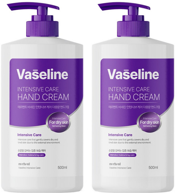 메르헨트 바세린 인센시브 케어 대용량 핸드크림, 500ml, 2개