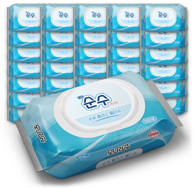 모나리자 순수 플러스 물티슈, 35g, 100매, 40개