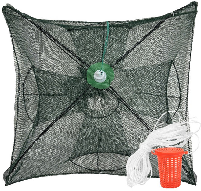 리드피싱 다잡아 원터치 민물 새우 통발 미끼통 로프 풀세트, 혼합색상