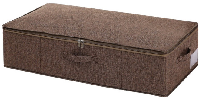 메이크마인 패브릭 리빙 침대밑 수납 옷 정리함, 브라운, 1개