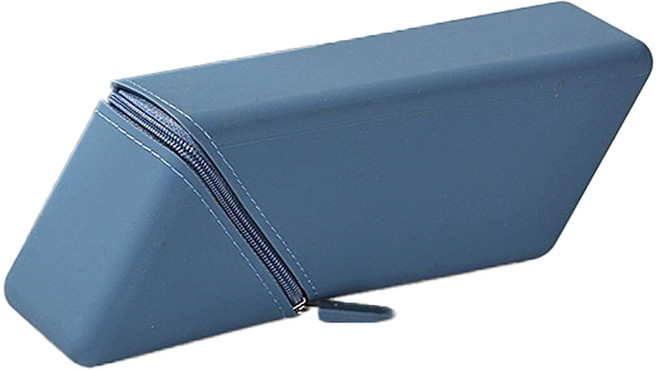 루비오 실리콘 필통 60도 스탠딩 필통 대용량 펜 파우치, 1개, 블루