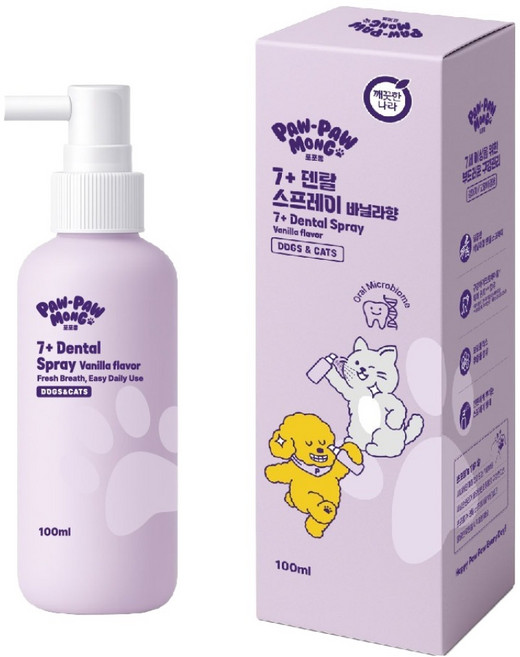 포포몽 강아지 덴탈 스프레이 구취 제거 바닐라향, 1개, 100ml