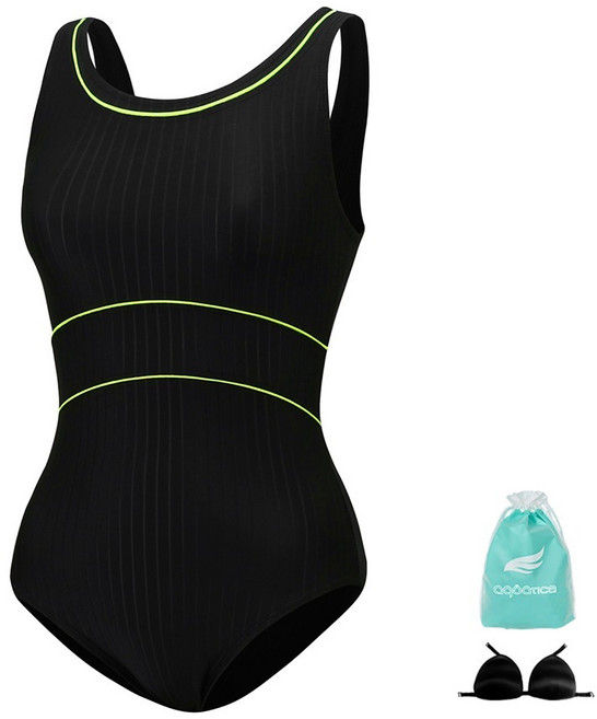 아쿠아티카 여성용 미들컷 실내 수영복 언더브라 비닐백 AQA1379
