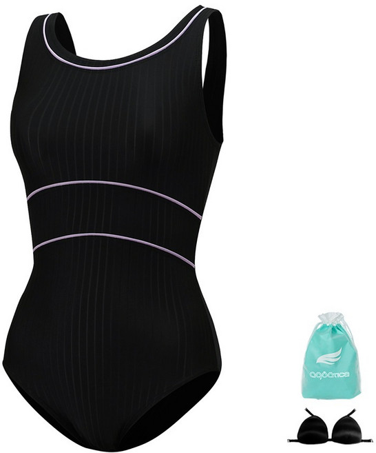 아쿠아티카 여성용 미들컷 실내 수영복 언더브라 비닐백 AQA1379
