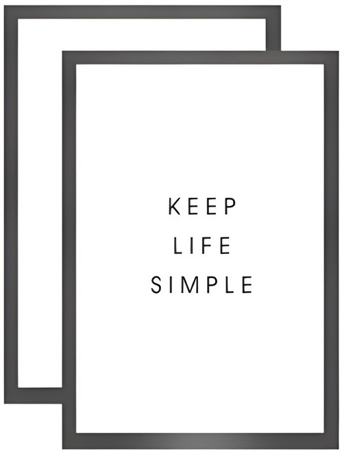 사인포스트 자석으로 쉽게 게시하고 스티커로 부착하는 무타공 포스터 안내문 프레임, 2개, 블랙