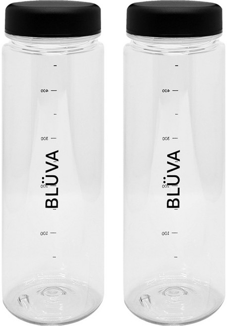 블루바 눈금표시 트라이탄 파스텔 휴대용 보틀, 2개, 500ml, 블랙