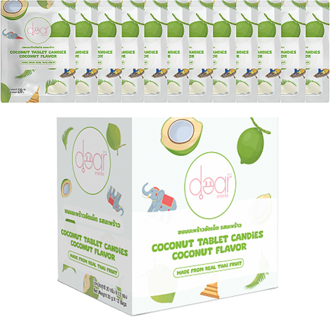디어스낵 코코넛 태블릿 캔디 코코넛 밀크맛 12p, 240g, 1개