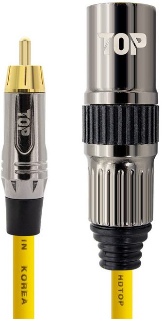 HDtop RCA 轉 XLR 公頭連接線 金屬黃 0.5m, 1個, HT-TP5125