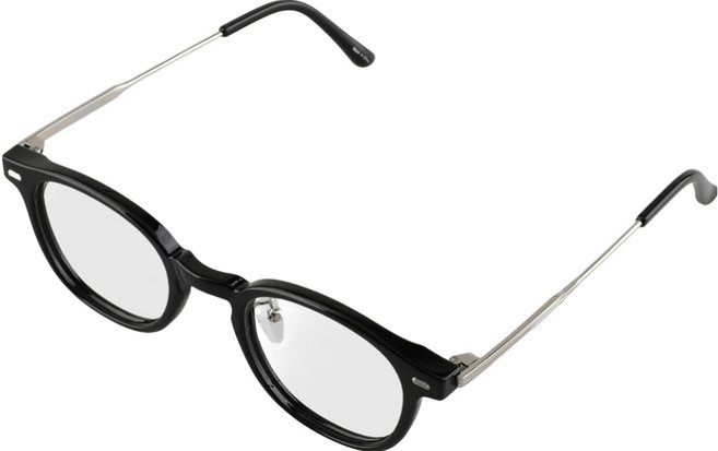 NUELEMEN 情侶時尚金屬膠框無鏡片圓形眼鏡框