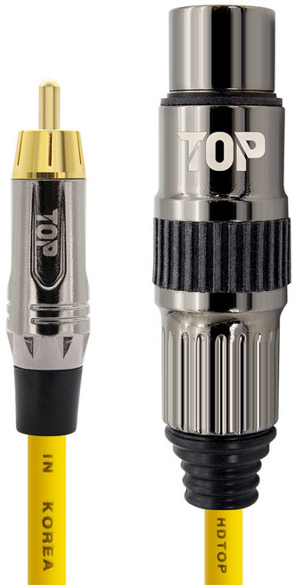 HDtop RCA 轉 XLR 母座連接線 金屬黃 0.5m, 1個, HT-TP5139