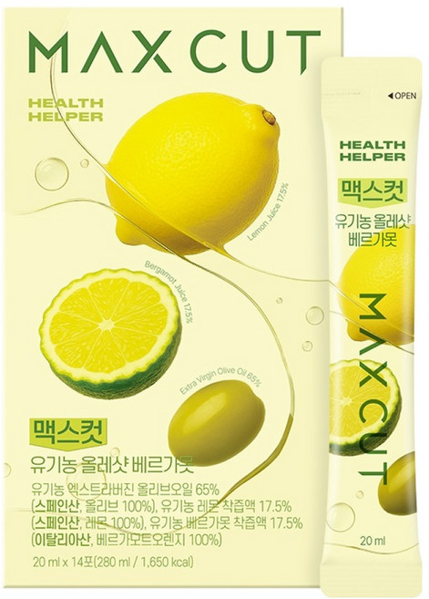 헬스헬퍼 맥스컷 유기농 올레샷 베르가못 14p, 280ml, 1개