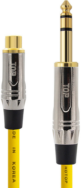 HDtop RCA 母 to 5.5立體聲 公 連接線 金屬黃 0.5m, 1個, HT-TP5009