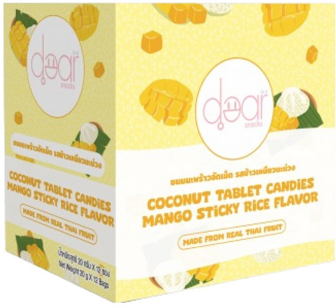 디어스낵 코코넛 태블릿 캔디 망고 스티키 라이스 맛 12p, 240g, 1개