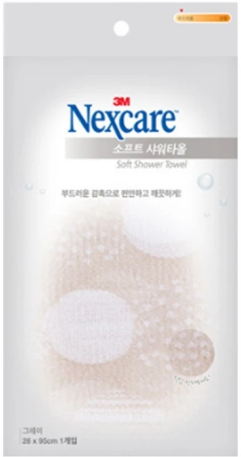 넥스케어 소프트 샤워타올, 1개, 그레이 - 쿠팡