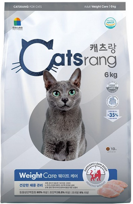 캐츠랑 어덜트 고양이 기능성 웨이트 케어 체중조절 사료, 면역/항산화, 6kg, 1개