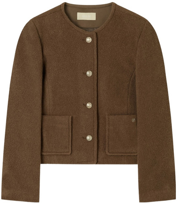 Roem 女款無領毛圈夾克