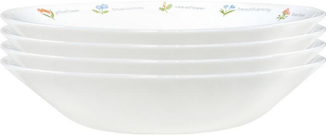 바칠레 플라워 브리즈 앞접시, 화이트, 4개