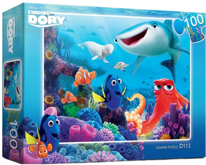 퍼즐라이프 디즈니 도리를 찾아서 빅 직소퍼즐 D113, 100피스, 혼합색상, 1개