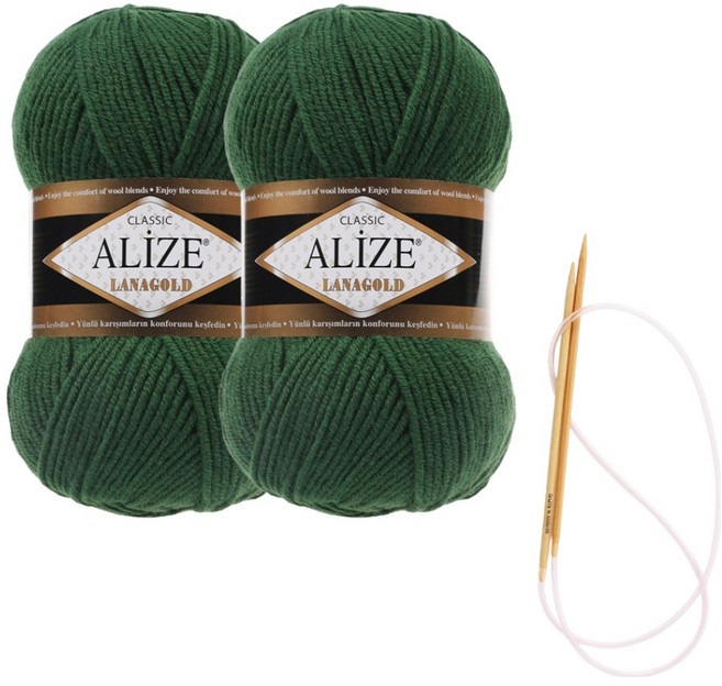 Alizee Lana Gold 編織線 100g x 2入 圍巾材料包 圖案及棒針, 118, 1個