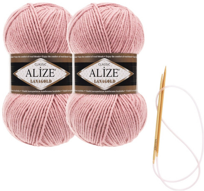 Alizee Lana Gold 編織線 100g x 2入 圍巾材料包 圖案及棒針, 161, 1個