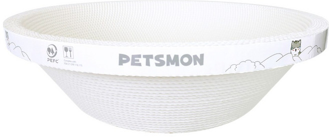 펫츠몬 고양이 깊고편한 특대형 크라프트 스크래쳐 원형, 화이트, 1개