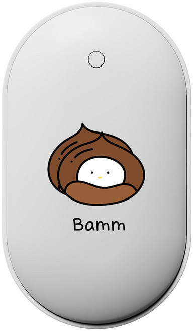 누아트 충전식 양면발열 몽프렌즈 디자인 손난로 보조배터리 5000mAh C타입, N-HAND WARMER, 밤톨몽