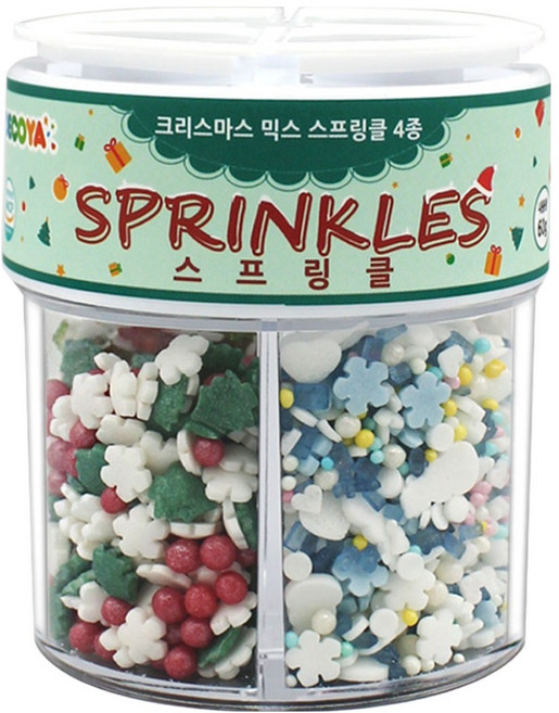 데코야 크리스마스 믹스 스프링클 4종, 60g, 1개
