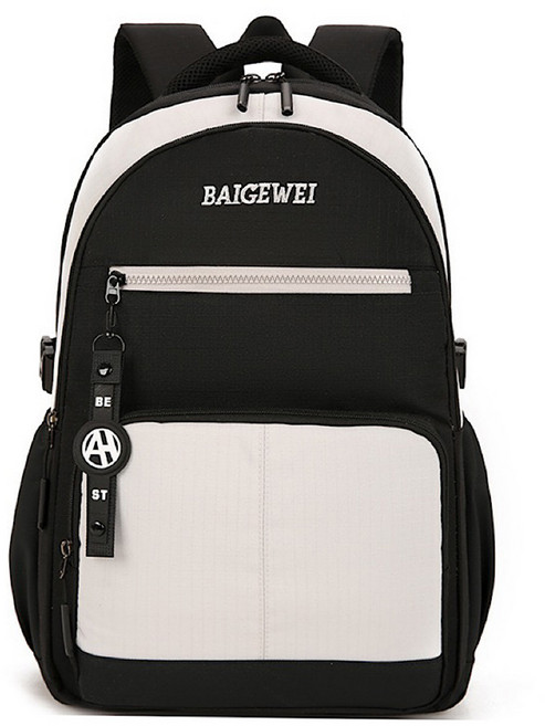 BAIGEWEI 大容量輕盈後背包 B2330, 黑白色