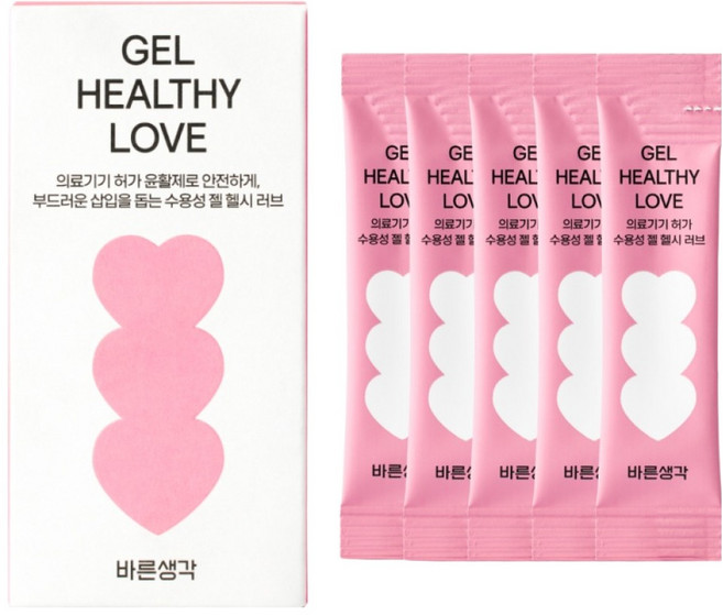 바른생각 젤 헬시 러브 윤활제 스틱형 5p, 15g, 1개