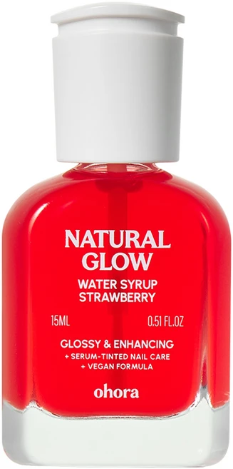 오호라 내추럴 글로우 워터시럽 네일 강화제 스트로베리, 1개, 15ml - 쿠팡