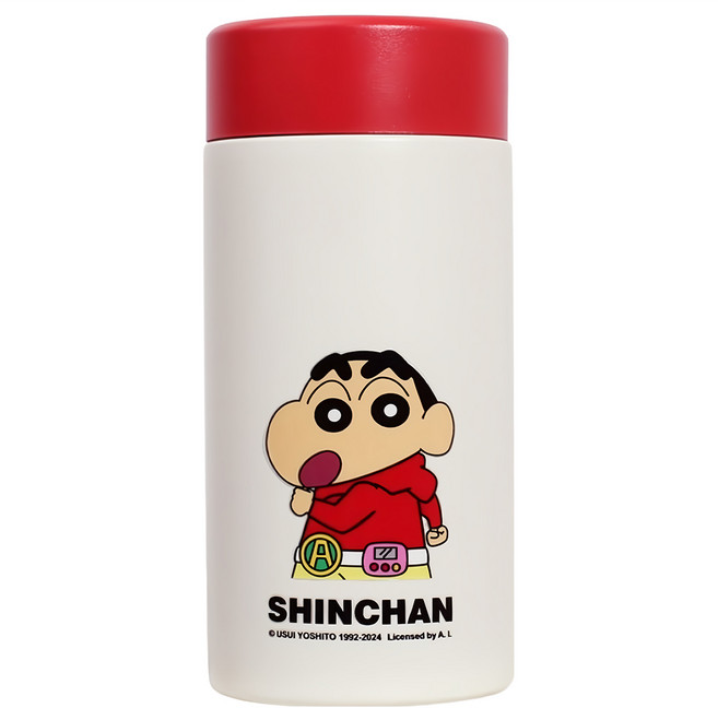 MTuTU 萌兔兔 蠟筆小新 316口袋小巧保溫瓶, 紅色, 1個, 300ml